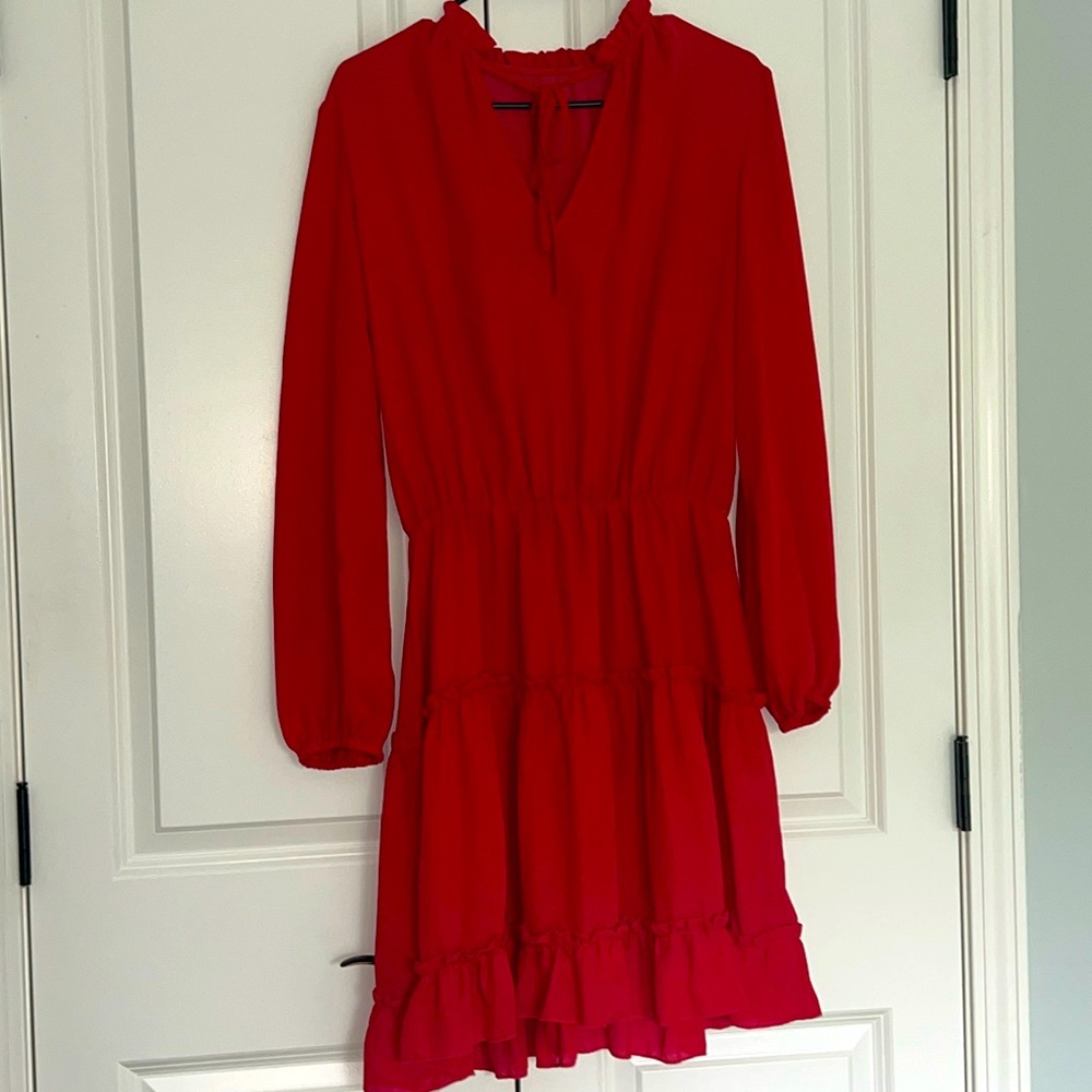 Wilmington Ruffle Dress - Red Size Medium!